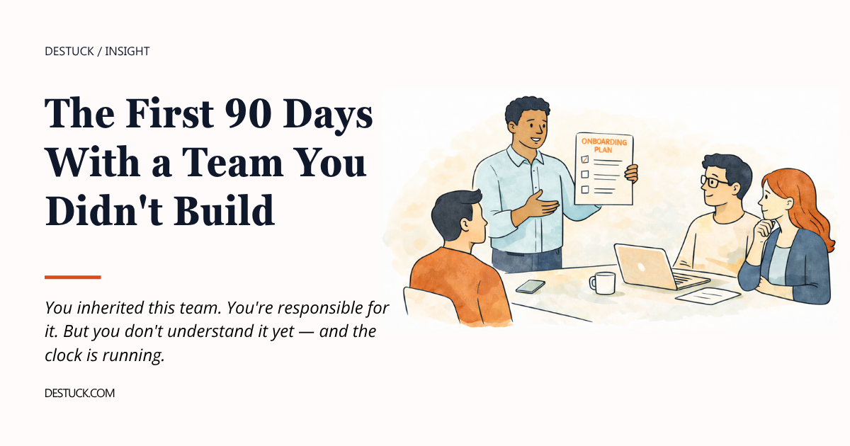 Five structural moves for your first 90 days inheriting a new team